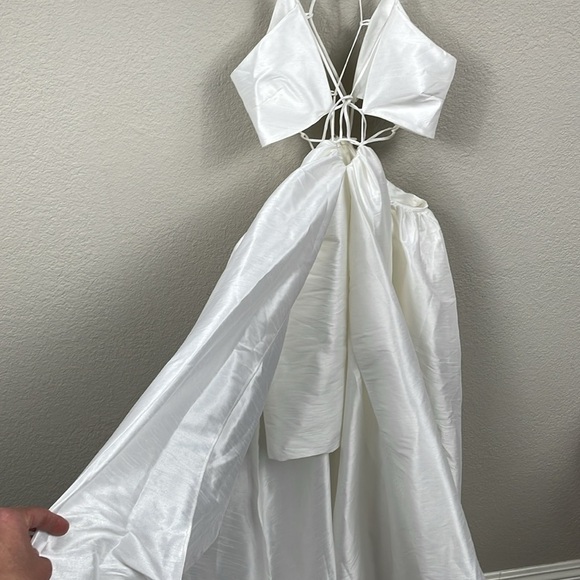 New Helen Oconnor Super Nova Modern Strappy Cutout Maxi Dress Wedding High Low 8 - Picture 7 of 14